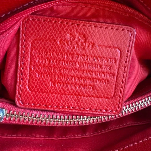 COACH Minetta Medium Satchel | Cardinal Red | Red Hangtag | F34663 | Like-New | - Picture 9 of 12